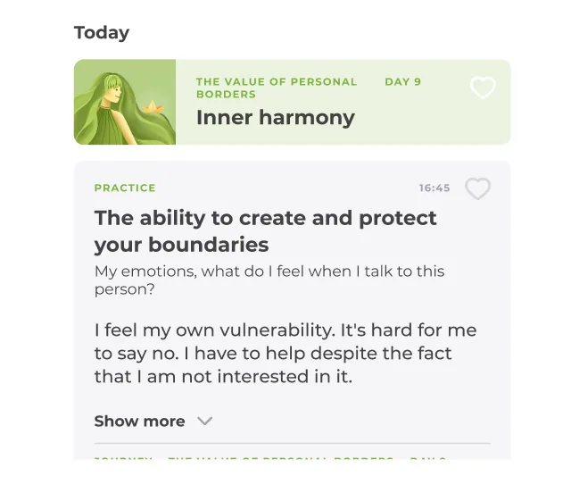 A journal entry logged against the day's practice