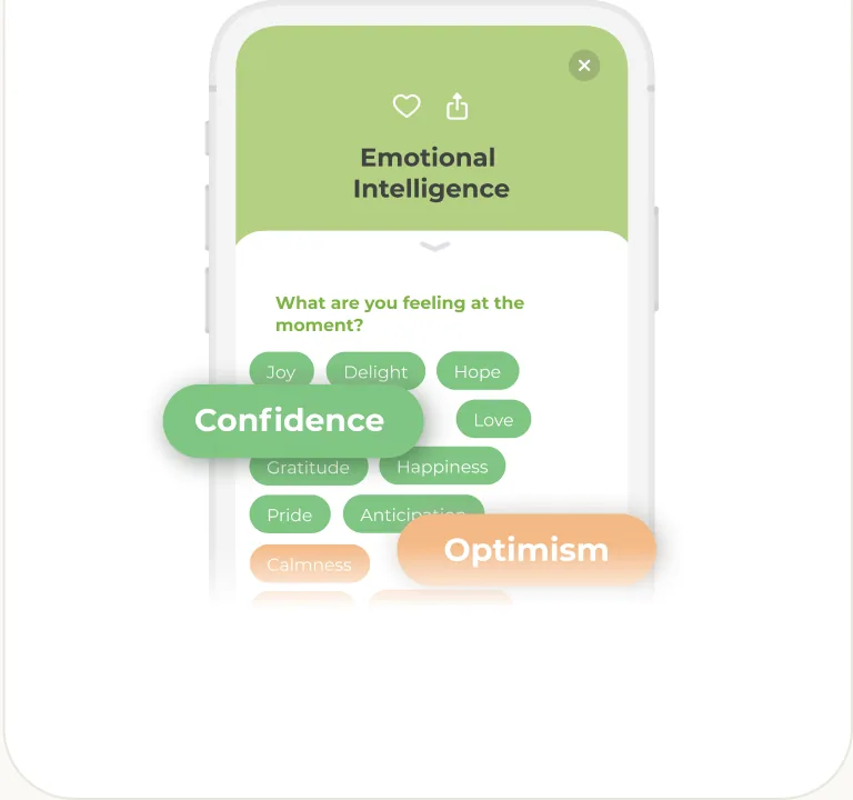 An emotional intelligence exercise in the UpLife app