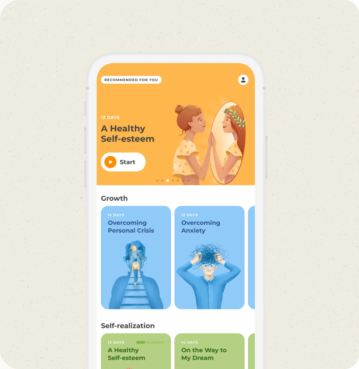 The UpLife mobile app showing a daily plan